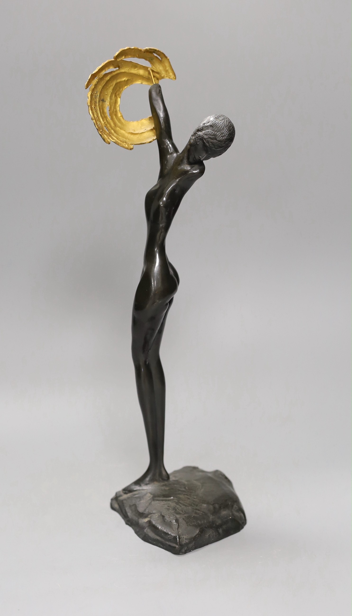 An Ernst Fuchs bronze for Euro Art 'Daphne', circa 1973, no 0805, 39cm tall